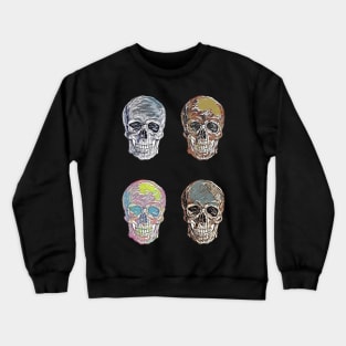 Abstract Skulls Vintage Retro Creepy Tattoo Style Art Illustration Crewneck Sweatshirt